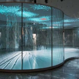 Моллированный(гнутый) противопожарный витраж / серия FRM7273